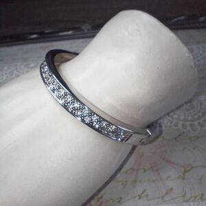Silver and Crystal Bangle Bracelet